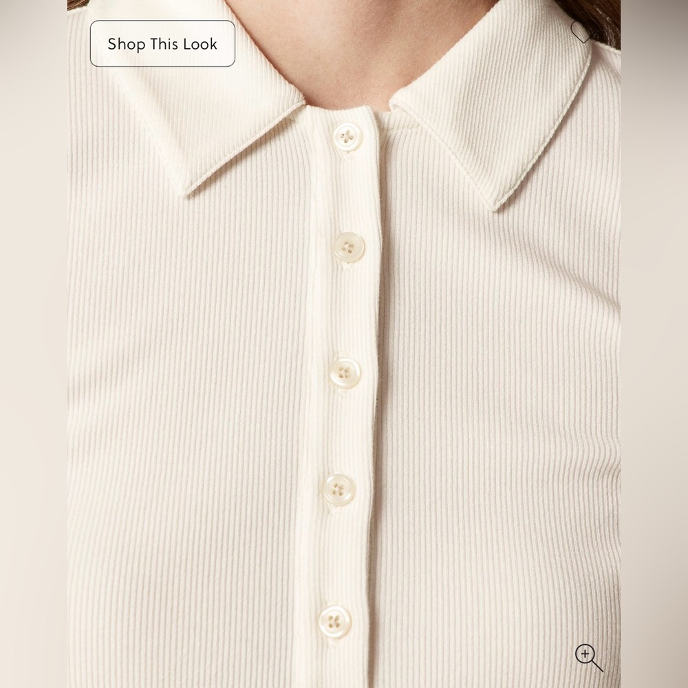 J.Crew Perfect rib polo shirt in ivory - Picture 3 of 8